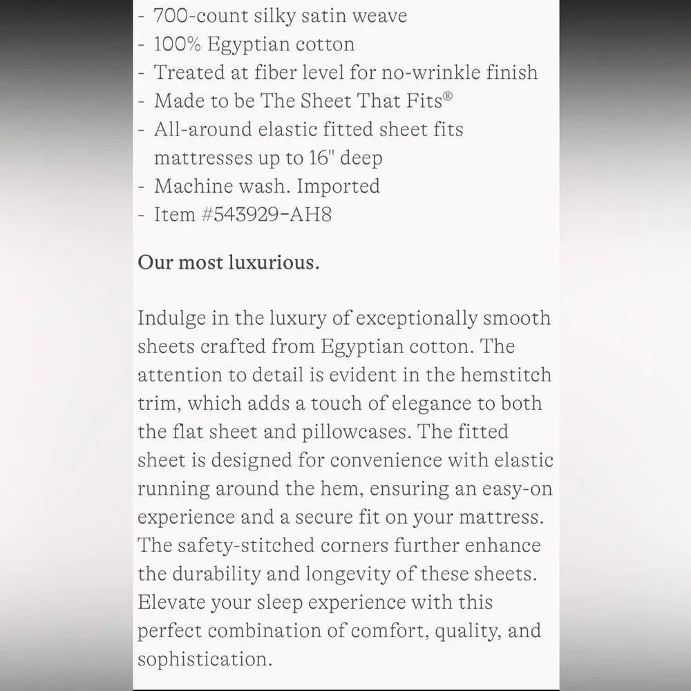 Land's End 700 Thread Count Egyptian Cotton Sheets Blue Pewter No Iron Cal King